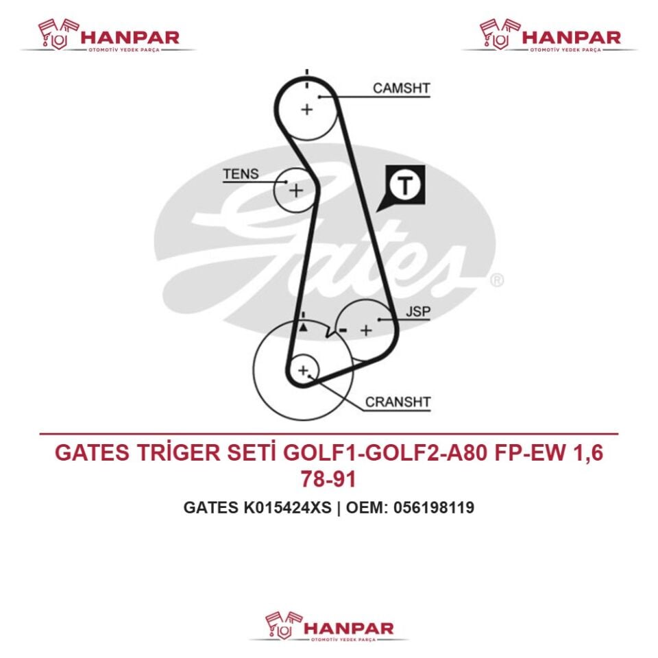 GATES TRİGER SETİ GOLF1-GOLF2-A80 FP-EW 1,6 78-91