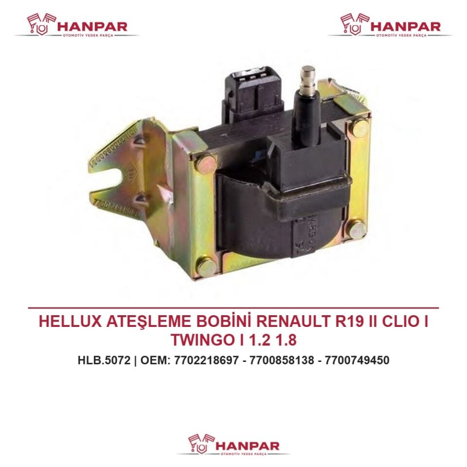 HELLUX ATEŞLEME BOBİNİ RENAULT R19 II CLIO I TWINGO I 1.2 1.8
