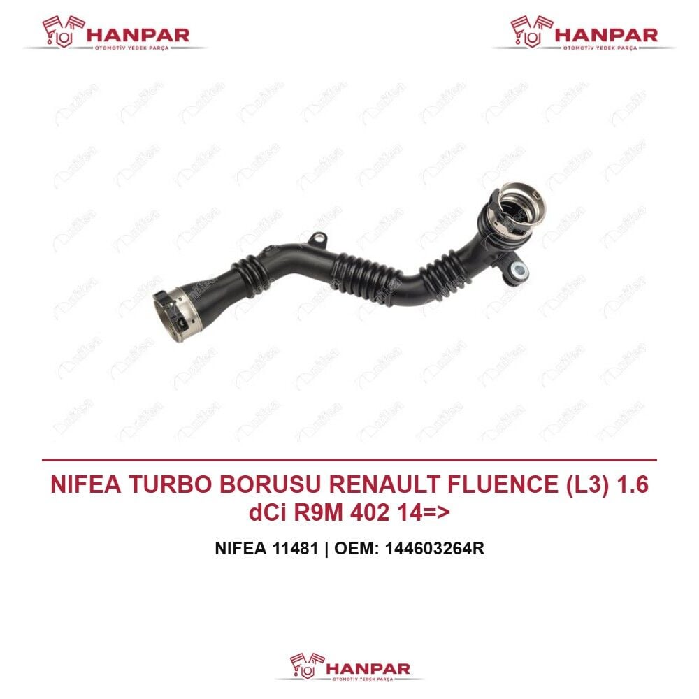 NIFEA TURBO BORUSU RENAULT FLUENCE (L3) 1.6 dCi R9M 402 14=>