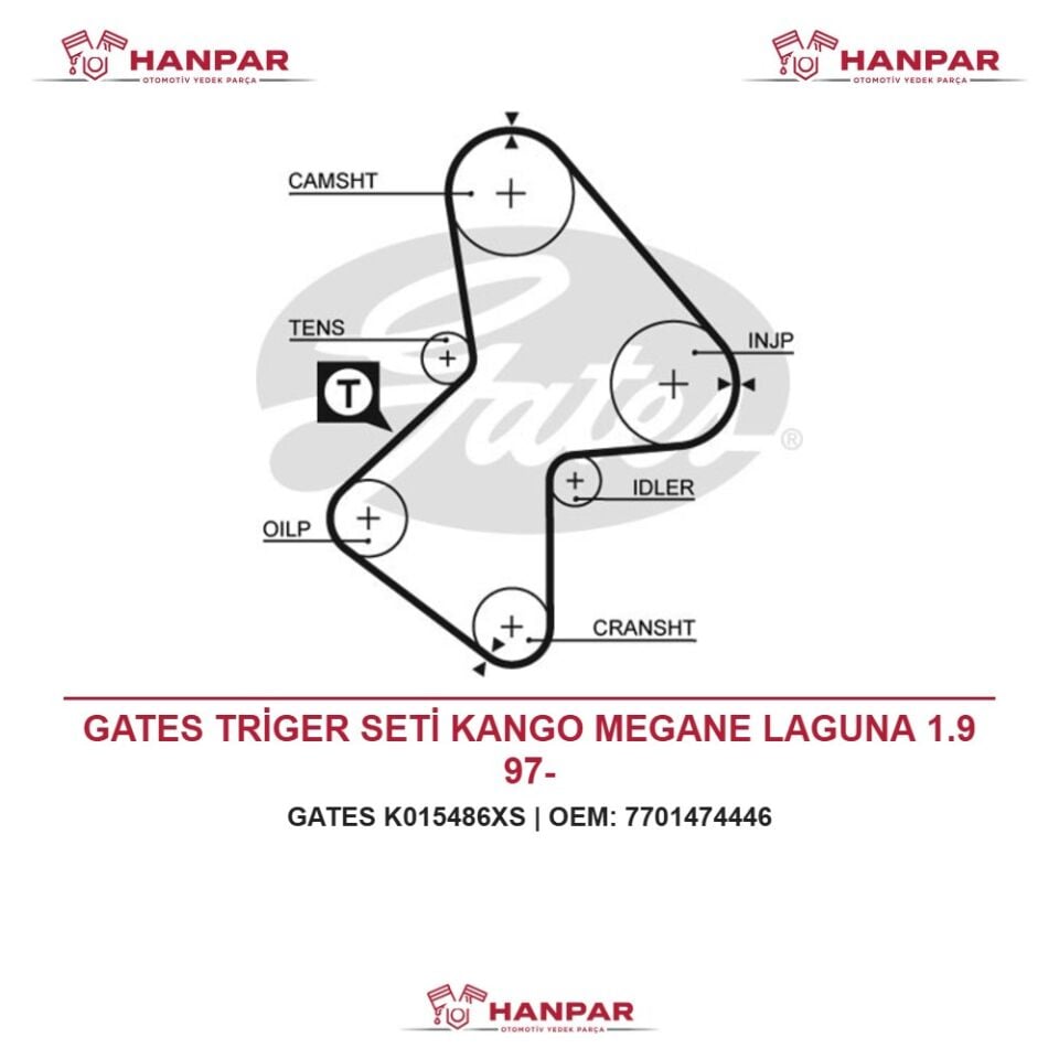 GATES TRİGER SETİ KANGO MEGANE LAGUNA 1.9 97-