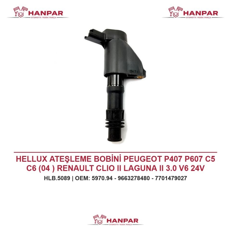 HELLUX ATEŞLEME BOBİNİ PEUGEOT P407 P607 C5 C6 (04 ) RENAULT CLIO II LAGUNA II 3.0 V6 24V