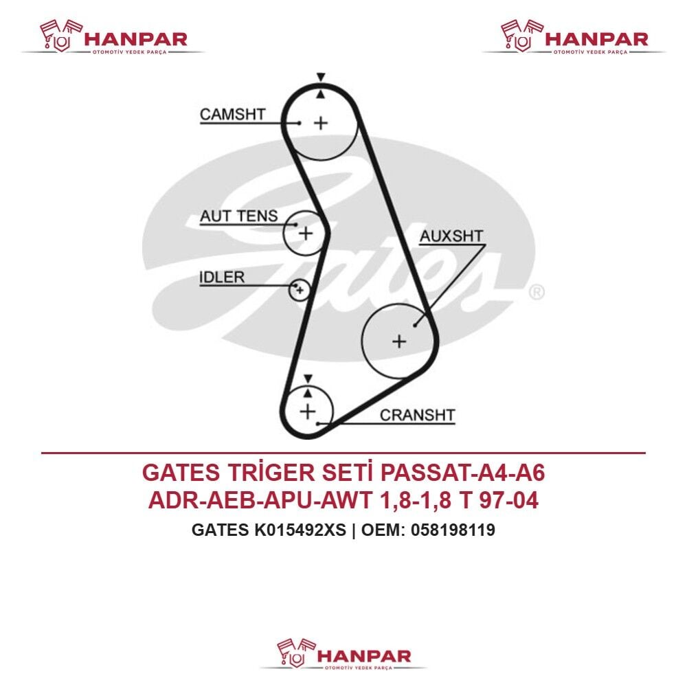 GATES TRİGER SETİ PASSAT-A4-A6 ADR-AEB-APU-AWT 1,8-1,8 T 97-04