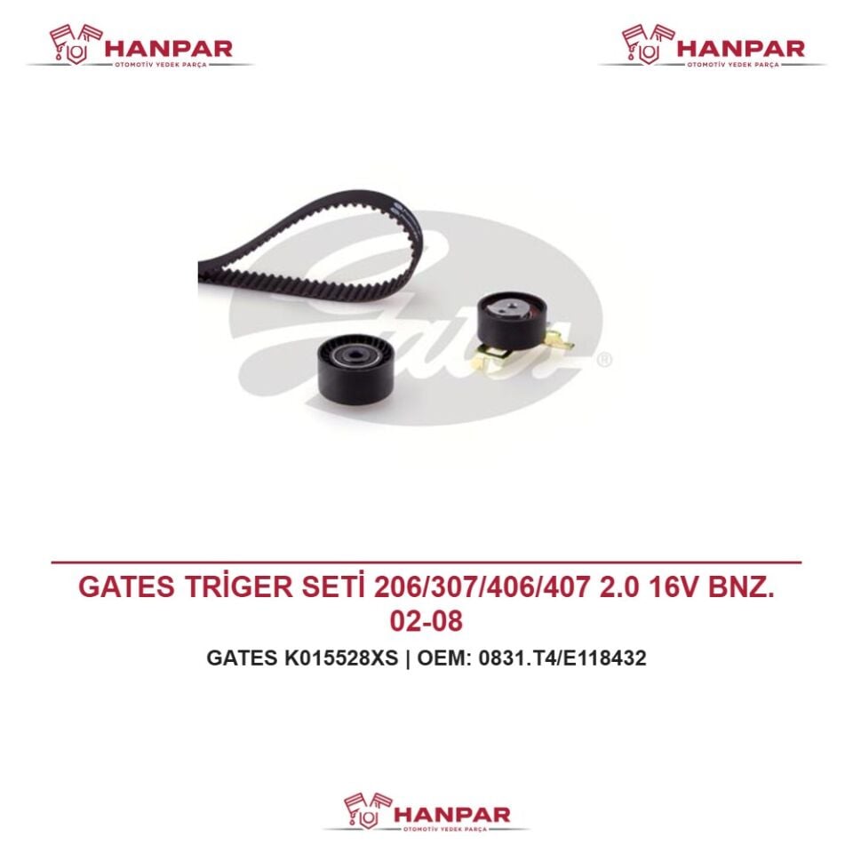 GATES TRİGER SETİ 206/307/406/407 2.0 16V BNZ. 02-08