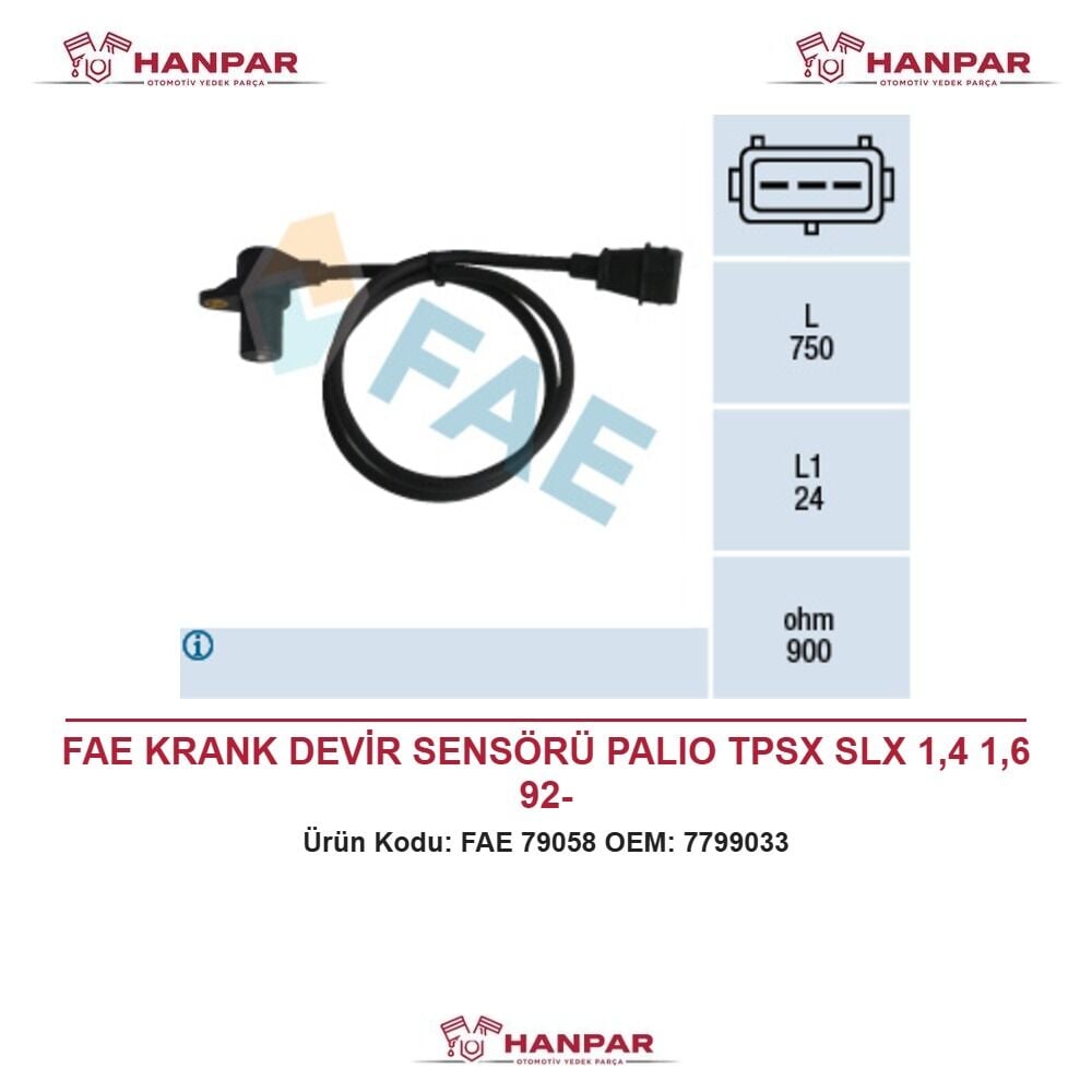 FAE KRANK DEVİR SENSÖRÜ PALIO TPSX SLX 1,4 1,6 92-