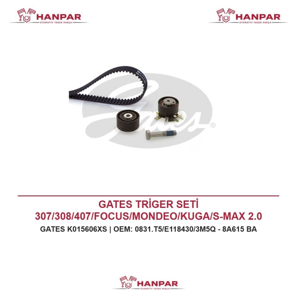 GATES TRİGER SETİ 307/308/407/FOCUS/MONDEO/KUGA/S-MAX 2.0 HDI-TDCI 03-11