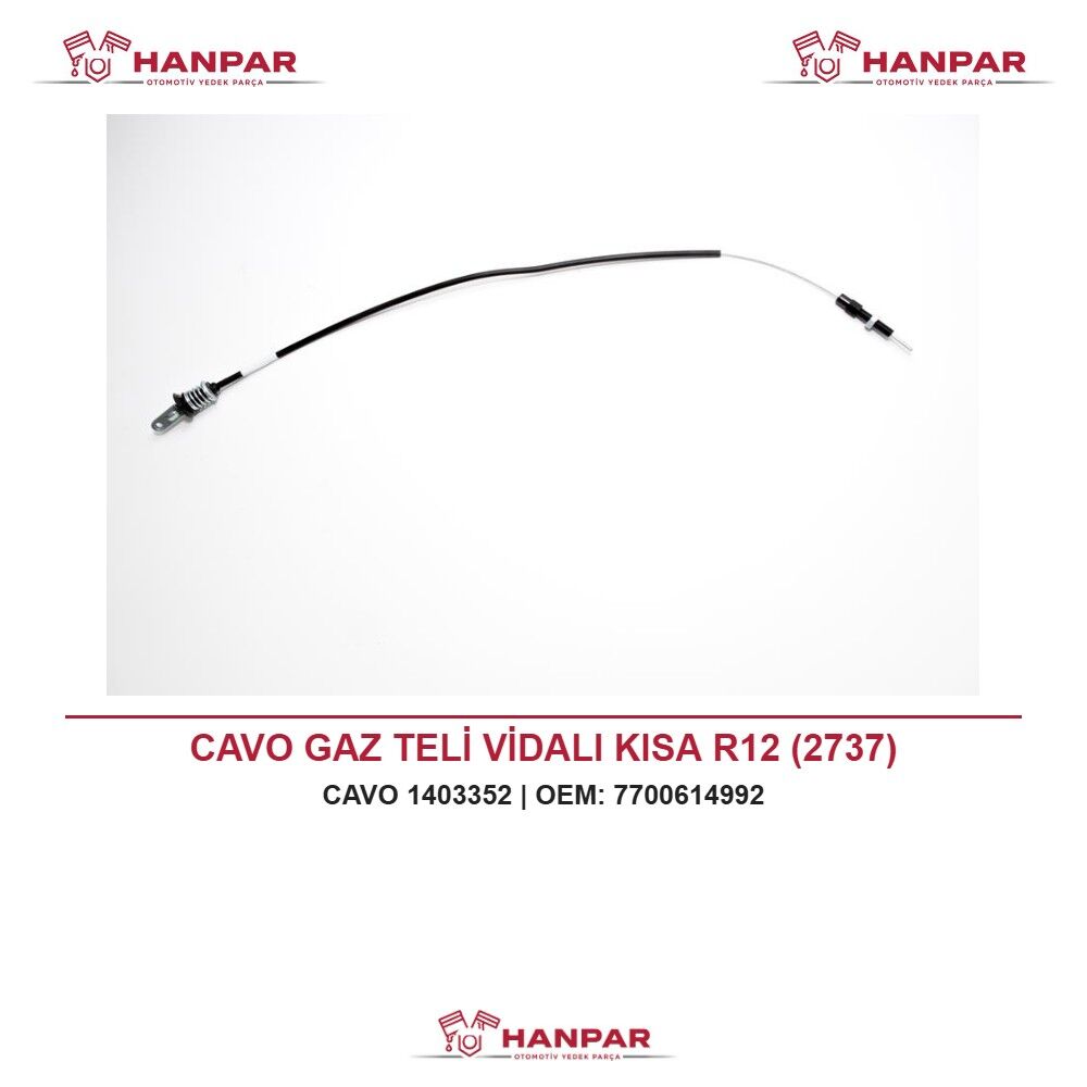 CAVO GAZ TELİ VİDALI KISA R12 (2737)