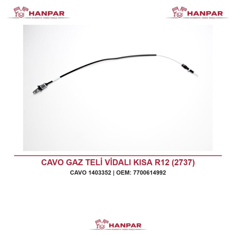 CAVO GAZ TELİ VİDALI KISA R12 (2737)