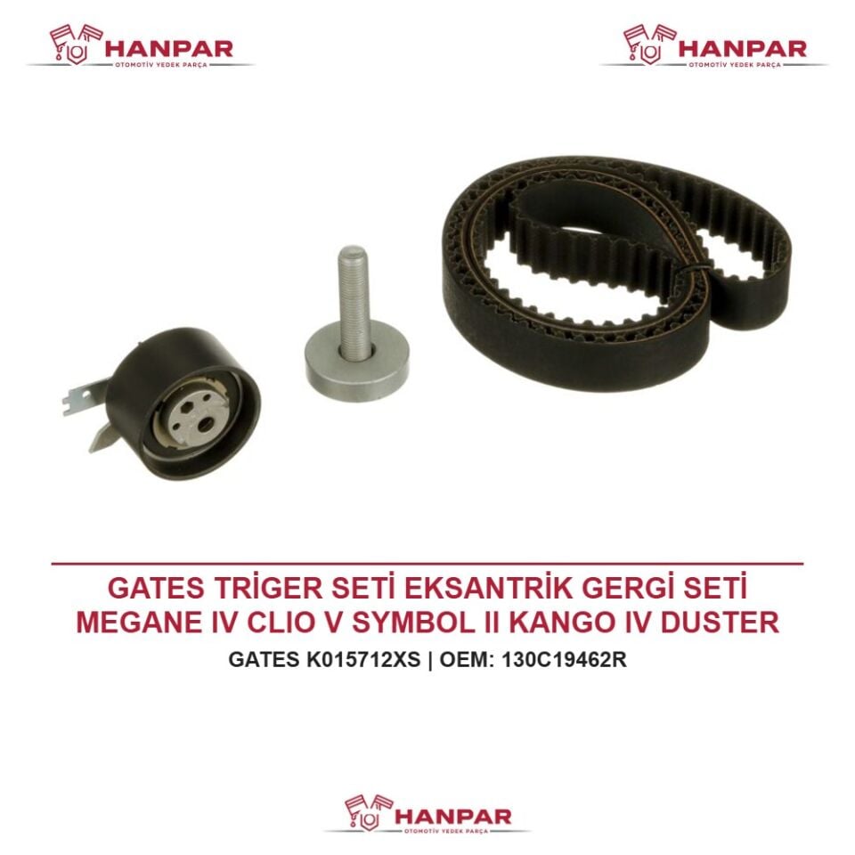GATES TRİGER SETİ EKSANTRİK GERGİ SETİ MEGANE IV CLIO V SYMBOL II KANGO IV DUSTER LODGY 1.5 DCI 18-