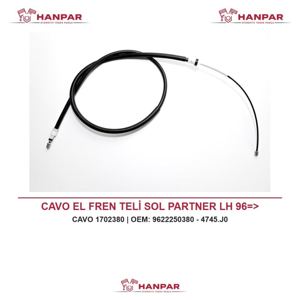 CAVO EL FREN TELİ SOL PARTNER LH 96=>