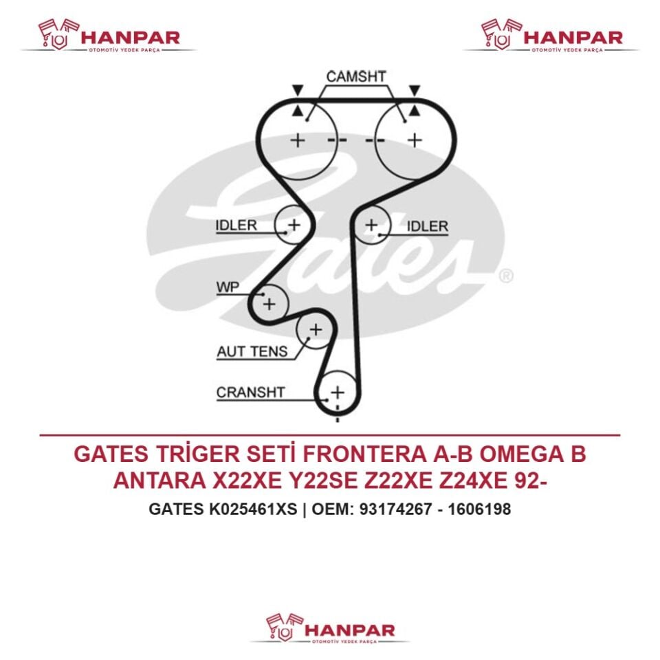 GATES TRİGER SETİ FRONTERA A-B OMEGA B ANTARA X22XE Y22SE Z22XE Z24XE 92-