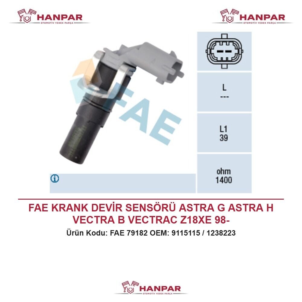 FAE KRANK DEVİR SENSÖRÜ ASTRA G ASTRA H VECTRA B VECTRAC Z18XE 98-