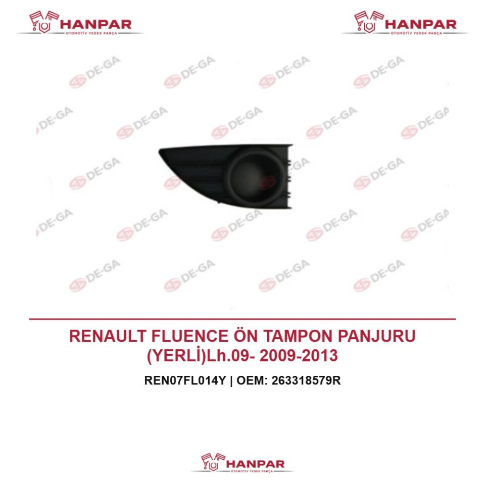 RENAULT FLUENCE ÖN TAMPON PANJURU (YERLİ)Lh.09- 2009-2013