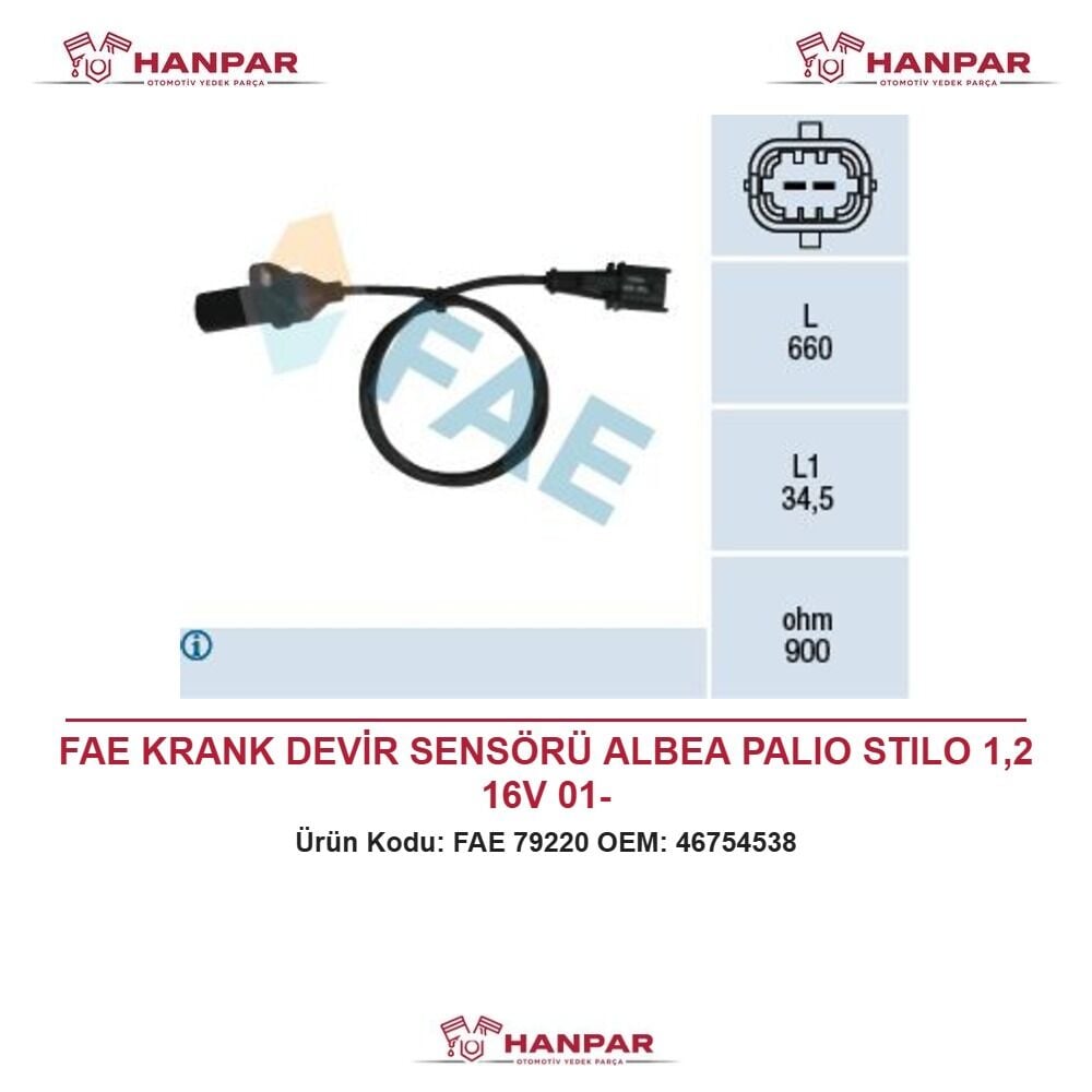FAE KRANK DEVİR SENSÖRÜ ALBEA PALIO STILO 1,2 16V 01-