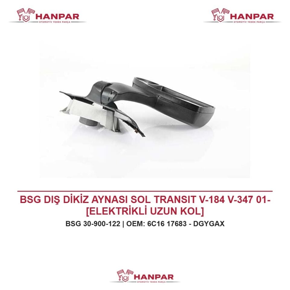 BSG DIŞ DİKİZ AYNASI SOL TRANSIT V-184 V-347 01- [ELEKTRİKLİ UZUN KOL]