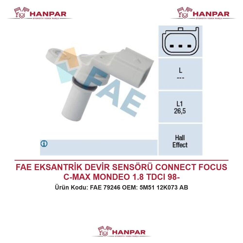 FAE EKSANTRİK DEVİR SENSÖRÜ CONNECT FOCUS C-MAX MONDEO 1.8 TDCI 98-