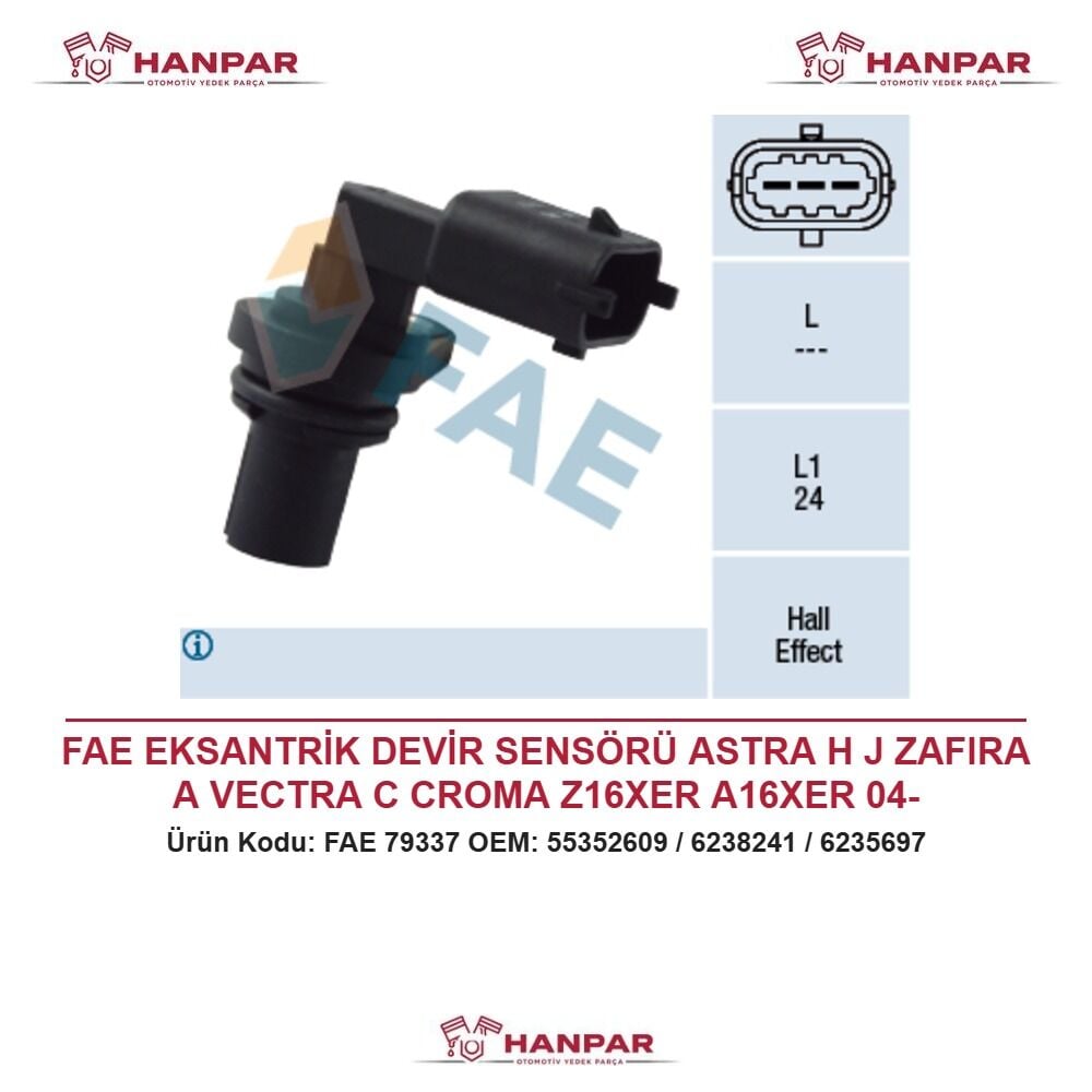 FAE EKSANTRİK DEVİR SENSÖRÜ ASTRA H J ZAFIRA A VECTRA C CROMA Z16XER A16XER 04-