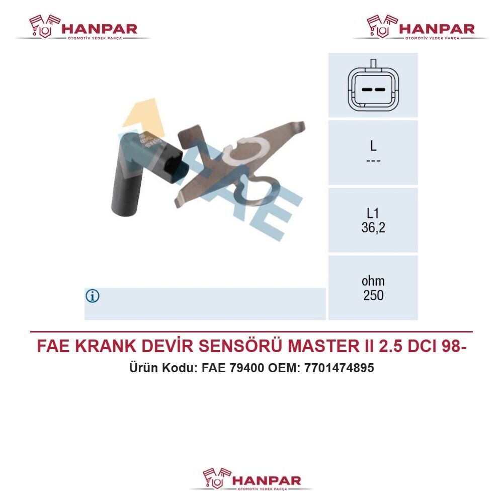 FAE KRANK DEVİR SENSÖRÜ MASTER II 2.5 DCI 98-
