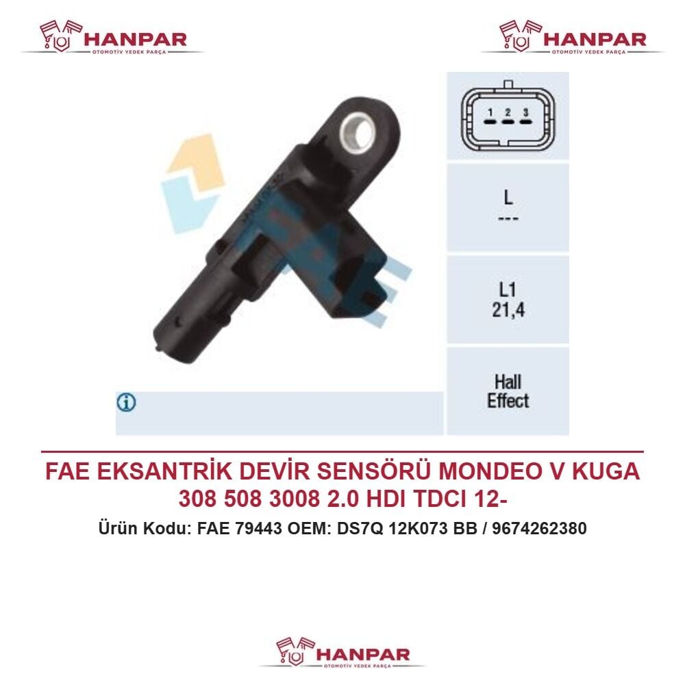 FAE EKSANTRİK DEVİR SENSÖRÜ MONDEO V KUGA 308 508 3008 2.0 HDI TDCI 12-
