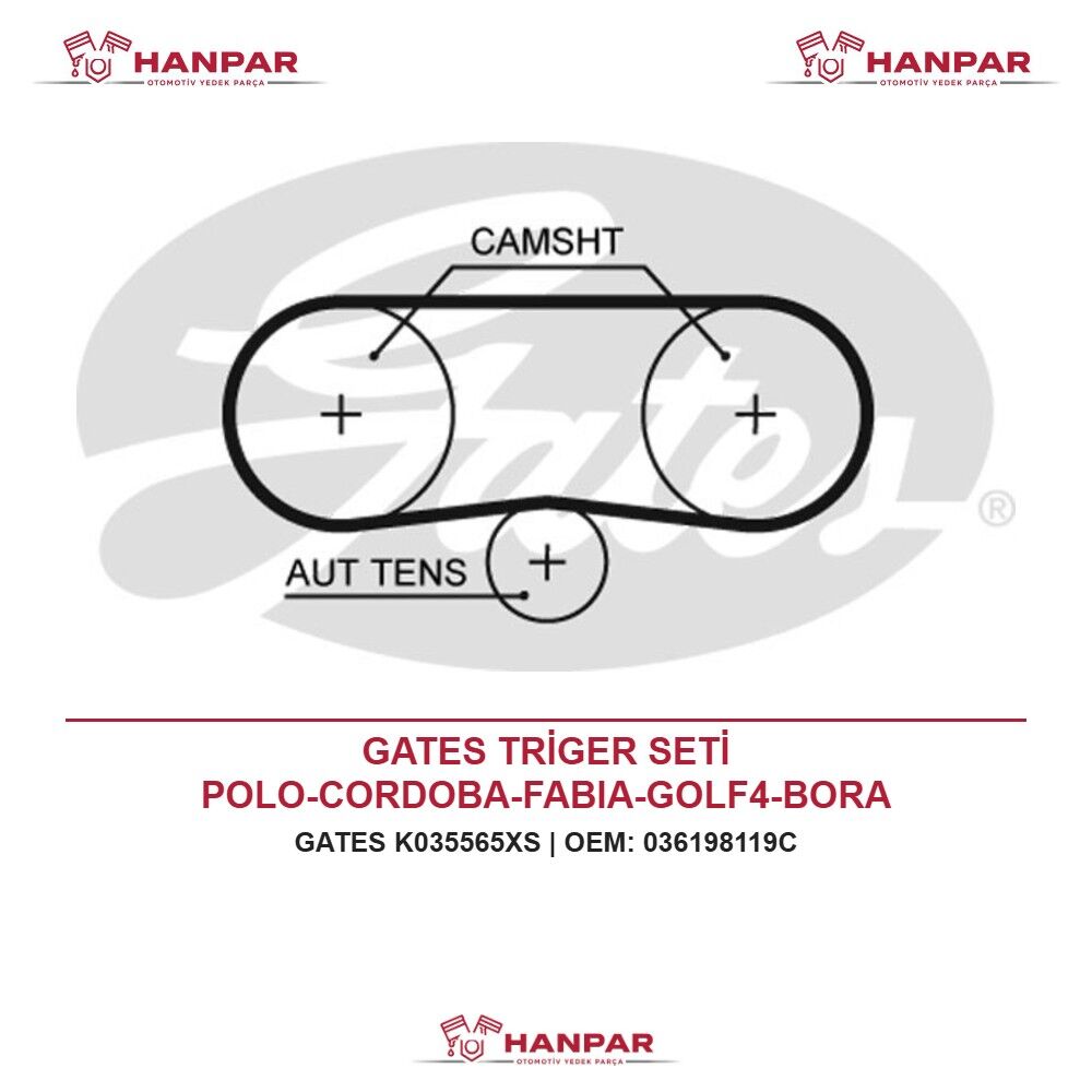GATES TRİGER SETİ POLO-CORDOBA-FABIA-GOLF4-BORA AHW-BBY-BKY-BBZ-BCB-CGGB 1,4 16V-1,6 16V 99-
