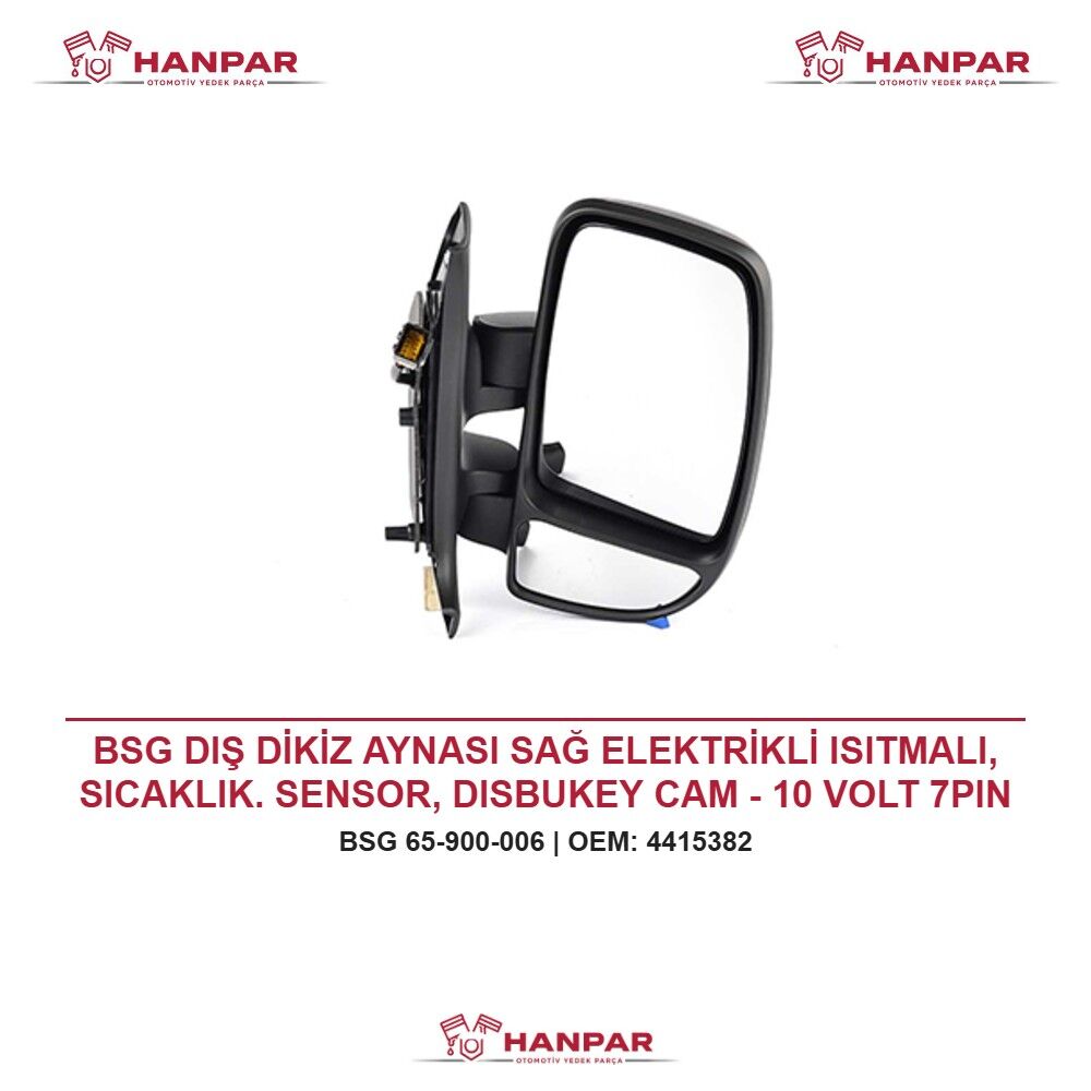 BSG DIŞ DİKİZ AYNASI SAĞ ELEKTRİKLİ ISITMALI, SICAKLIK. SENSOR, DISBUKEY CAM - 10 VOLT 7PIN RH MASTER MOVANO 03 -
