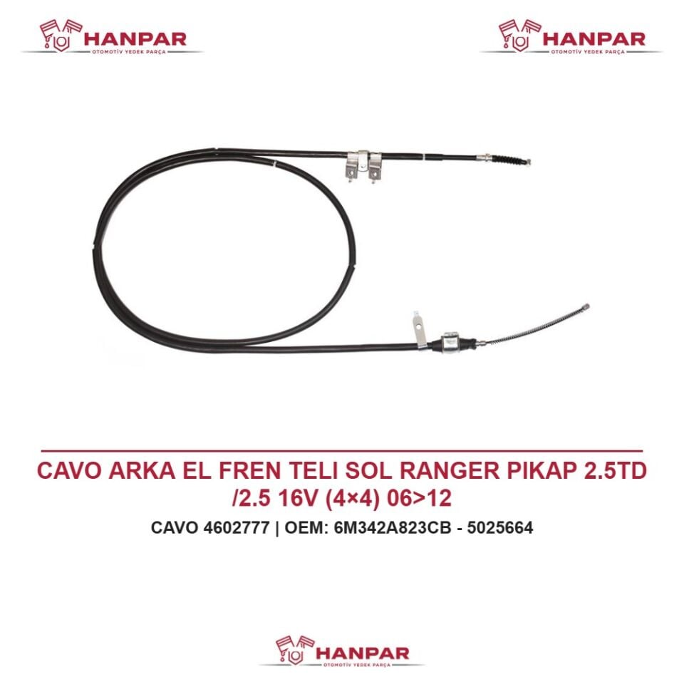 CAVO ARKA EL FREN TELI SOL RANGER PIKAP 2.5TD /2.5 16V (4×4) 06>12