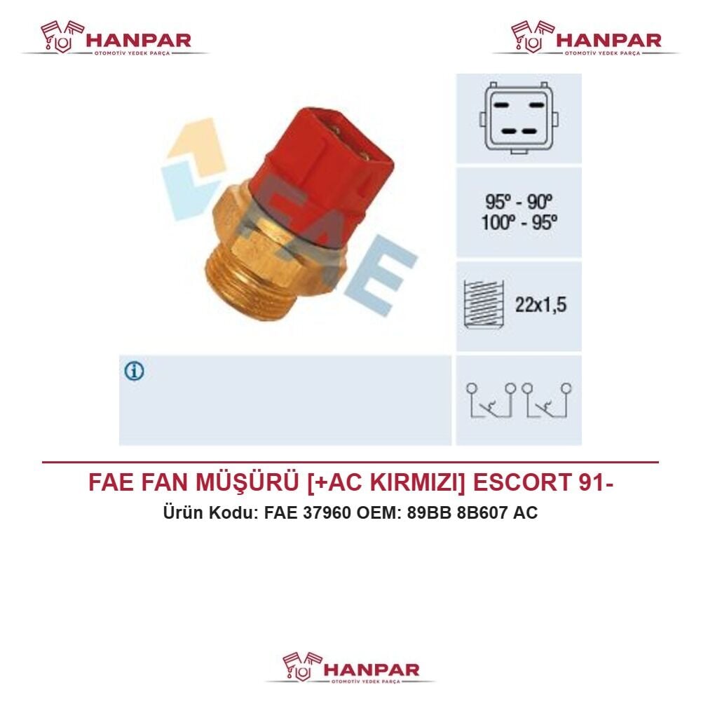 FAE FAN MÜŞÜRÜ [+AC KIRMIZI] ESCORT 91-