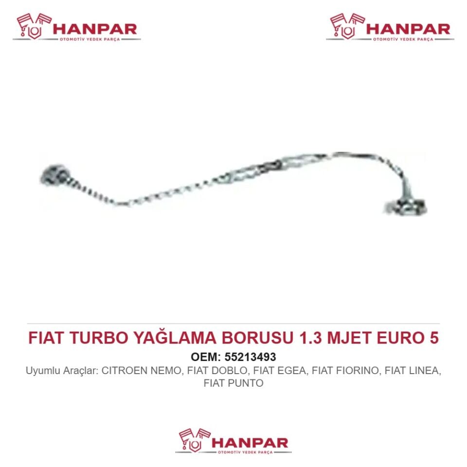 FIAT FIORINO TURBO YAĞLAMA BORUSU 1.3 MJET EURO 5