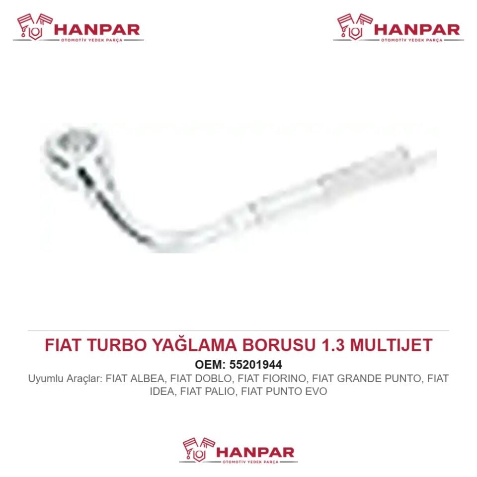 FIAT FIORINO TURBO YAĞLAMA BORUSU 1.3 MULTIJET