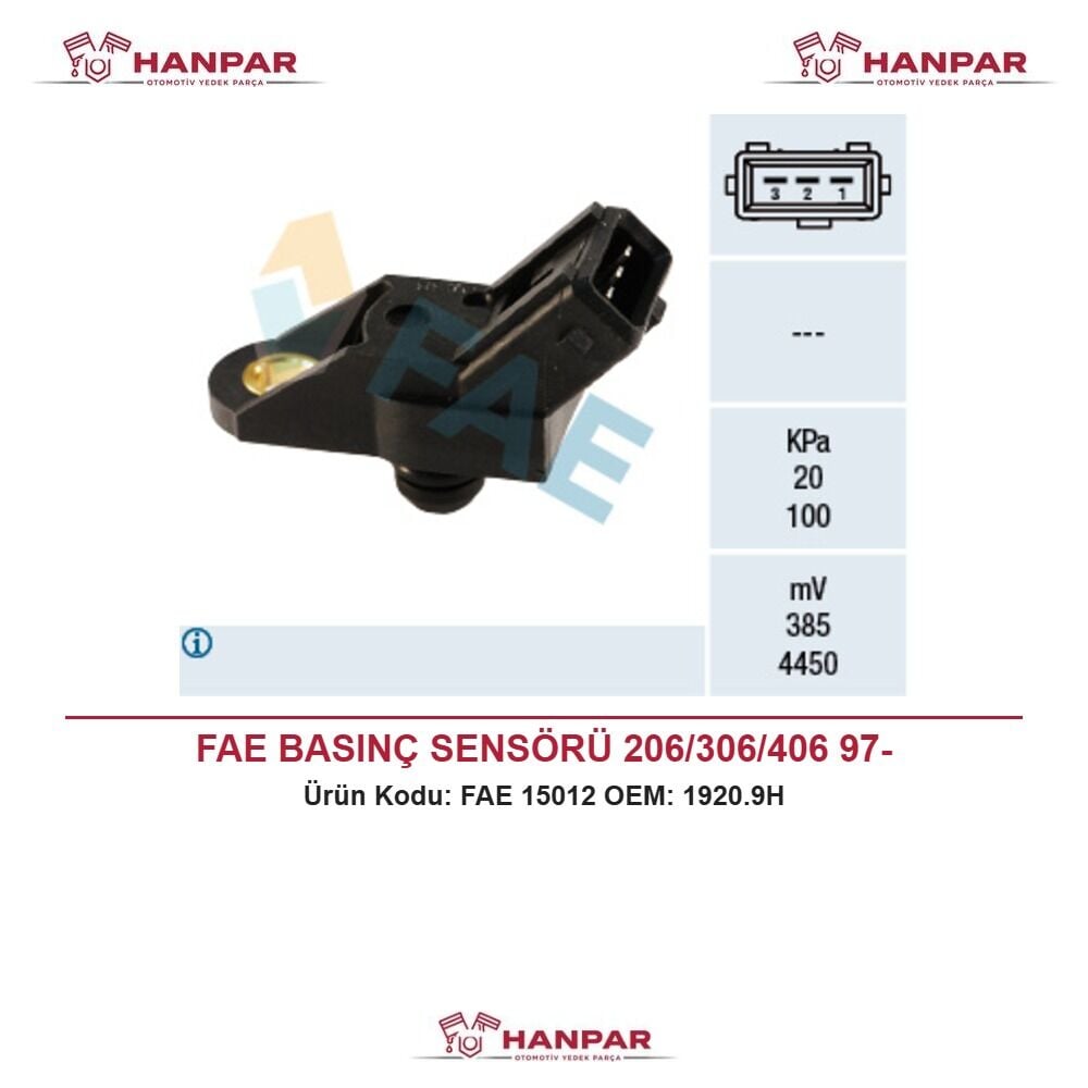 FAE BASINÇ SENSÖRÜ 206/306/406 97-
