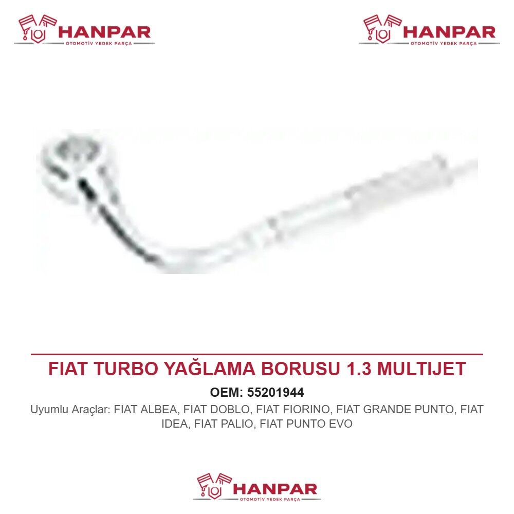 FIAT GRANDE PUNTO TURBO YAĞLAMA BORUSU 1.3 MULTIJET