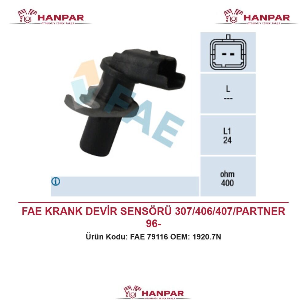 FAE KRANK DEVİR SENSÖRÜ 307/406/407/PARTNER 96-