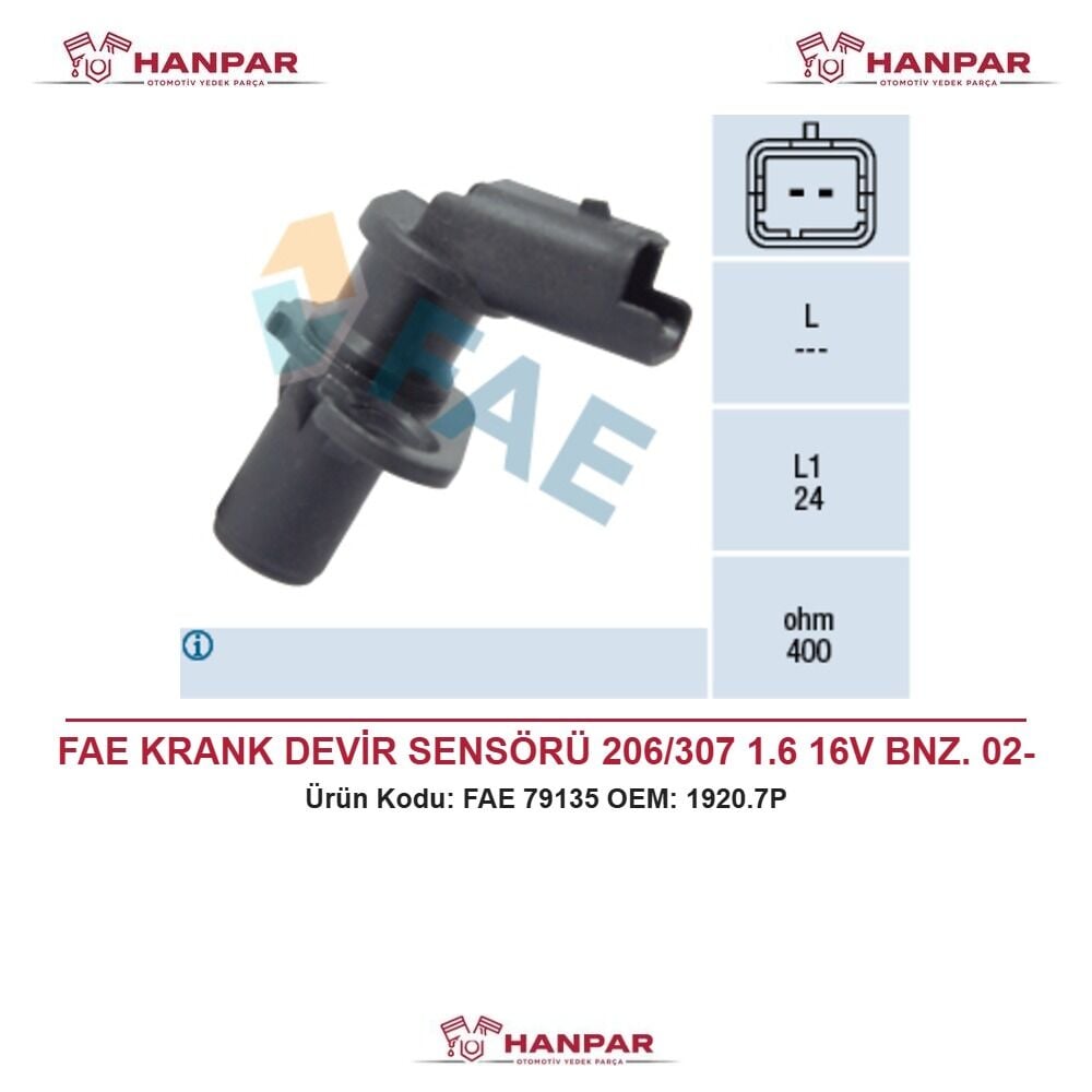 FAE KRANK DEVİR SENSÖRÜ 206/307 1.6 16V BNZ. 02-