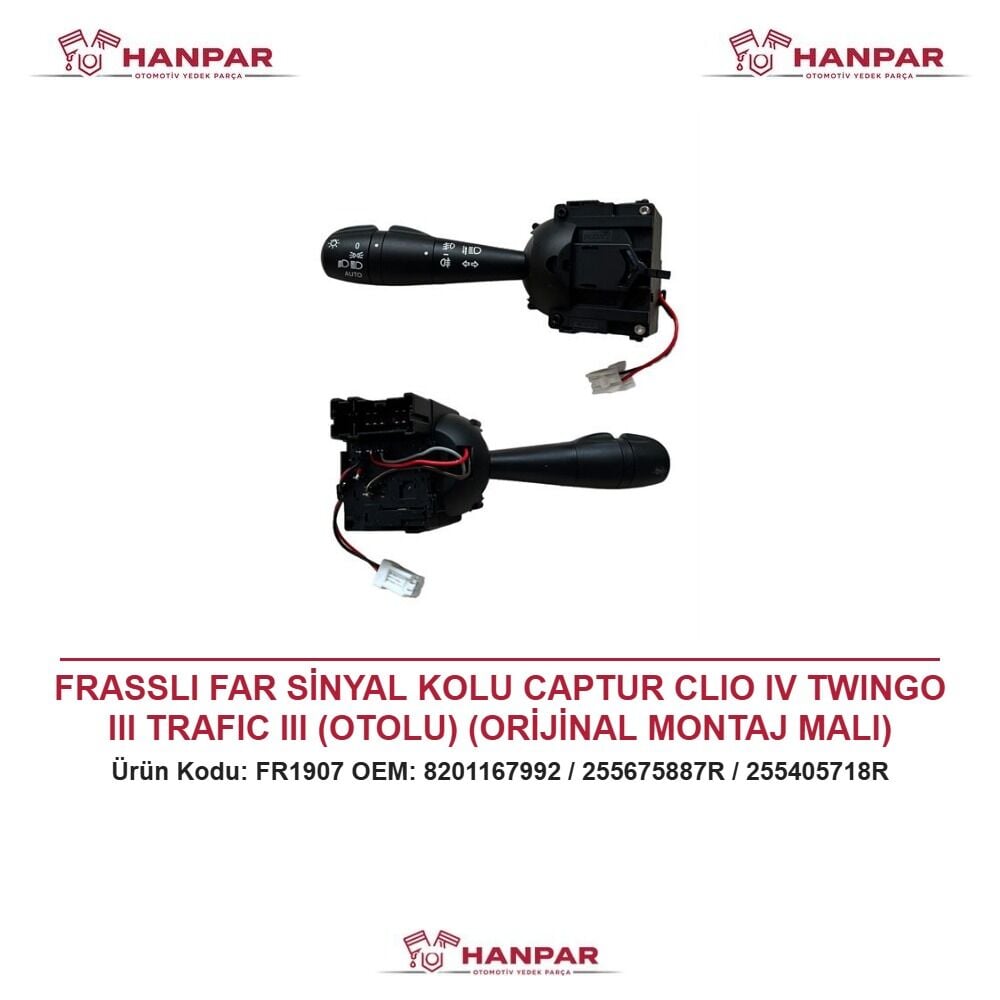 FRASSLI FAR SİNYAL KOLU CAPTUR CLIO IV TWINGO III TRAFIC III (OTOLU) (ORİJİNAL MONTAJ MALI)