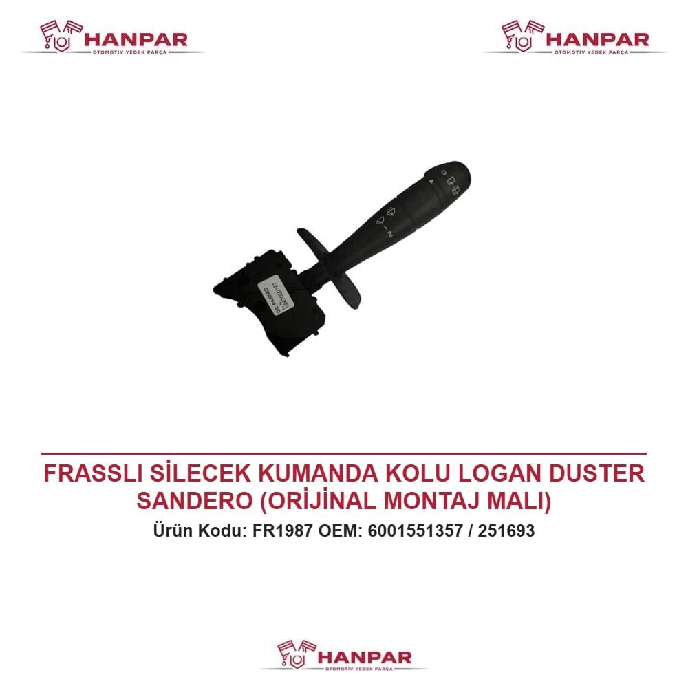 FRASSLI SİLECEK KUMANDA KOLU LOGAN DUSTER SANDERO (ORİJİNAL MONTAJ MALI)