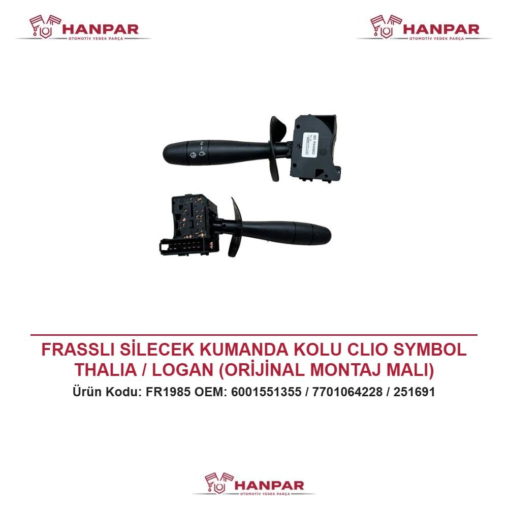 FRASSLI SİLECEK KUMANDA KOLU CLIO SYMBOL THALIA / LOGAN (ORİJİNAL MONTAJ MALI)