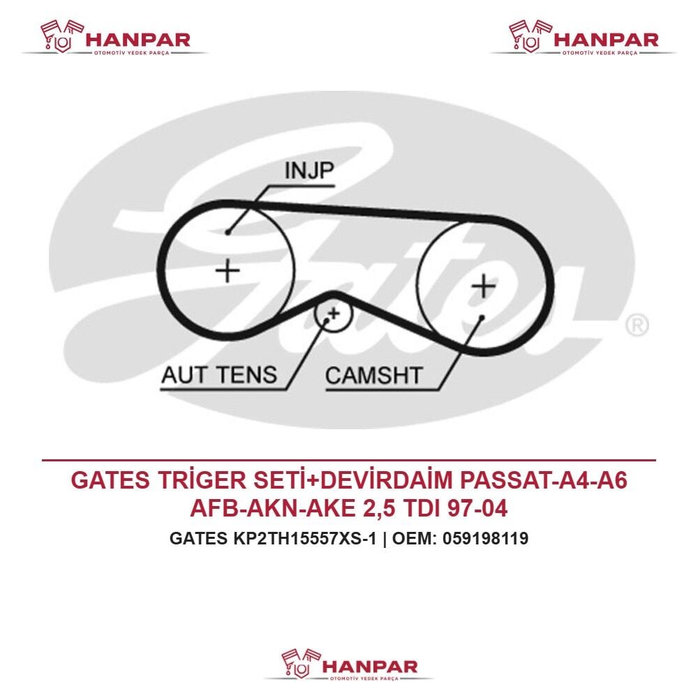 GATES TRİGER SETİ+DEVİRDAİM PASSAT-A4-A6 AFB-AKN-AKE 2,5 TDI 97-04