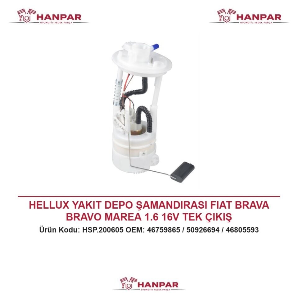 HELLUX YAKIT DEPO ŞAMANDIRASI FIAT BRAVA BRAVO MAREA 1.6 16V TEK ÇIKIŞ