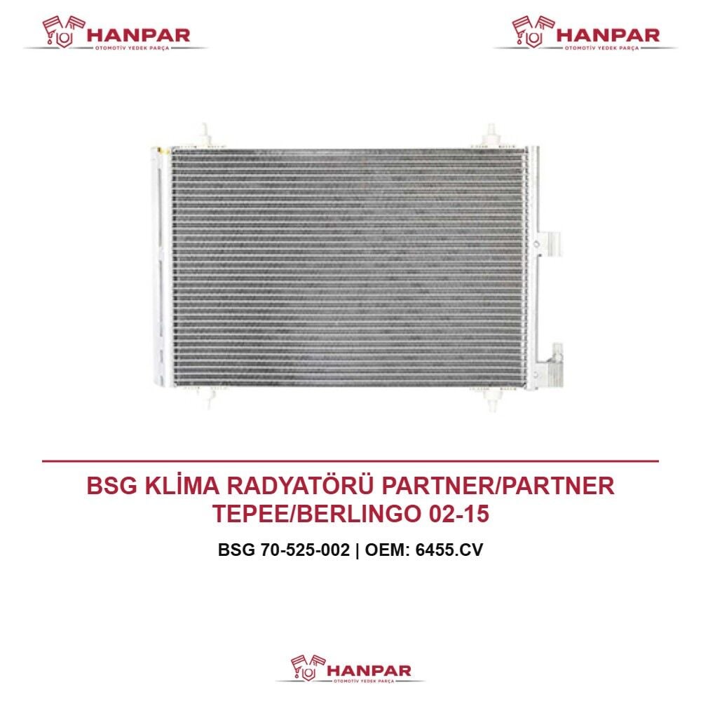 BSG KLİMA RADYATÖRÜ PARTNER/PARTNER TEPEE/BERLINGO 02-15