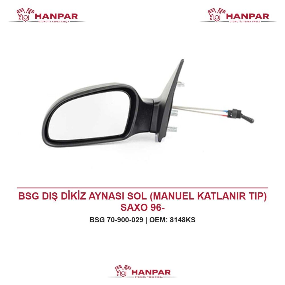 BSG DIŞ DİKİZ AYNASI SOL (MANUEL KATLANIR TIP) SAXO 96-
