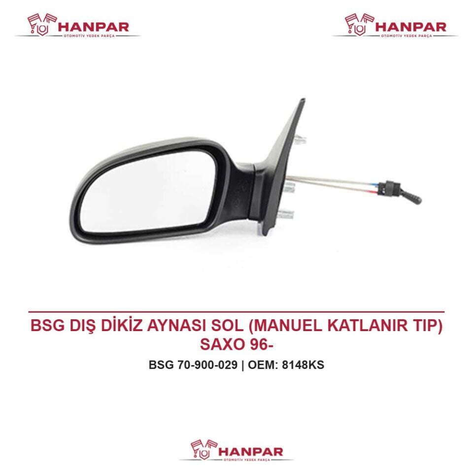 BSG DIŞ DİKİZ AYNASI SOL (MANUEL KATLANIR TIP) SAXO 96-