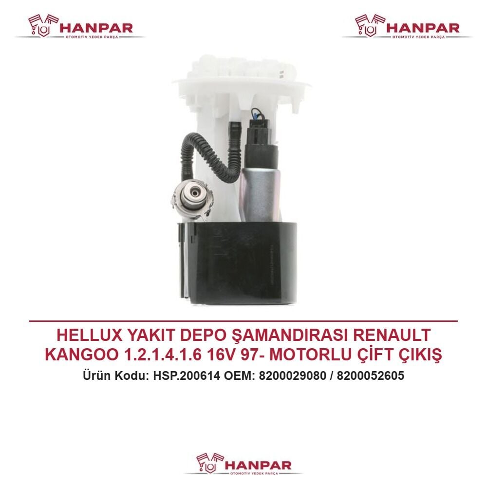 HELLUX YAKIT DEPO ŞAMANDIRASI RENAULT KANGOO 1.2.1.4.1.6 16V 97- MOTORLU ÇİFT ÇIKIŞ