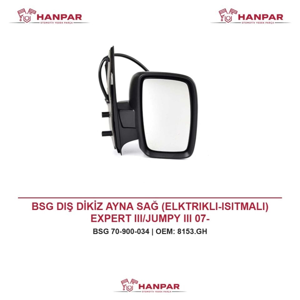 BSG DIŞ DİKİZ AYNA SAĞ (ELKTRIKLI-ISITMALI) EXPERT III/JUMPY III 07-