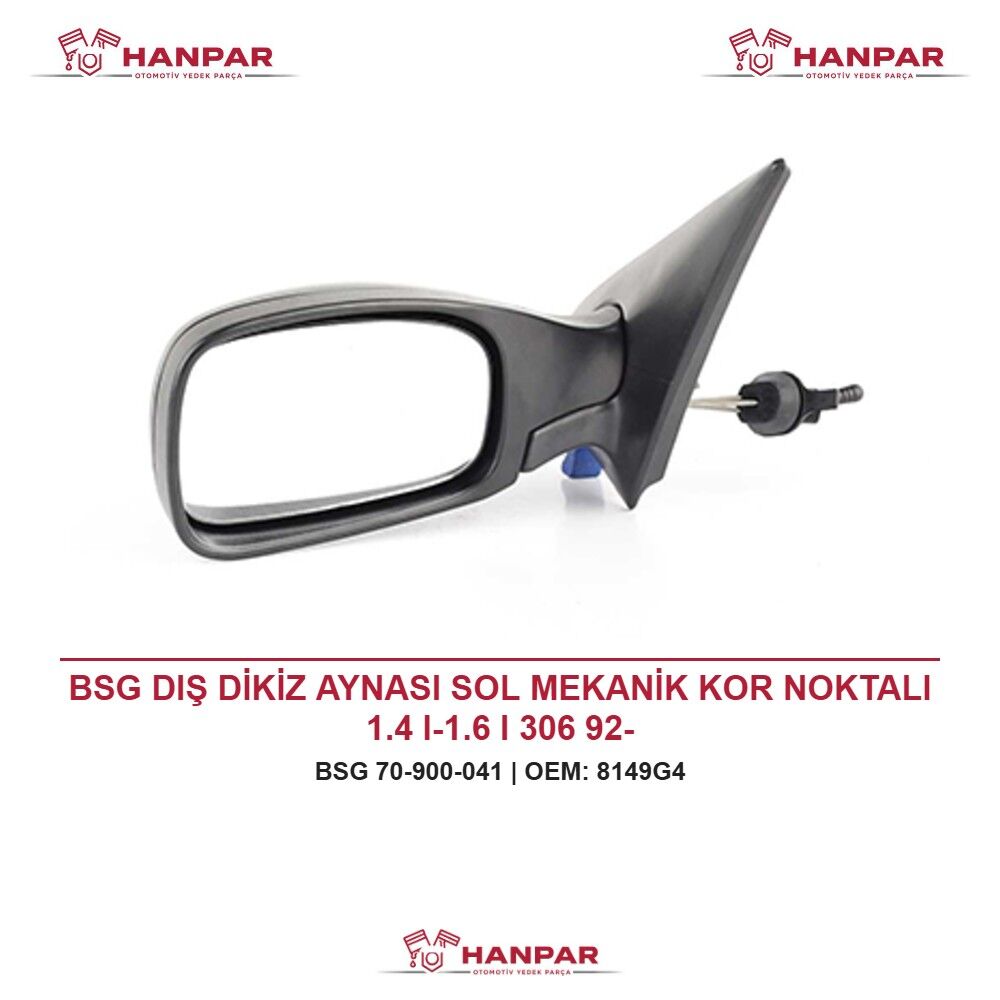 BSG DIŞ DİKİZ AYNASI SOL MEKANİK KOR NOKTALI 1.4 I-1.6 I 306 92-