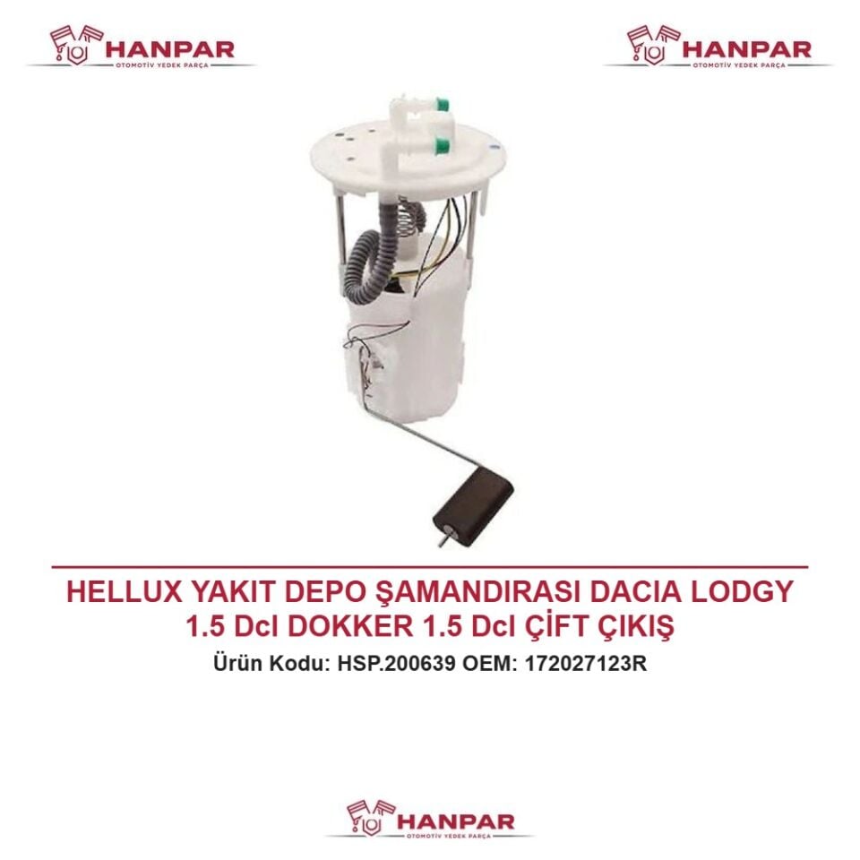 HELLUX YAKIT DEPO ŞAMANDIRASI DACIA LODGY 1.5 DcI DOKKER 1.5 DcI ÇİFT ÇIKIŞ