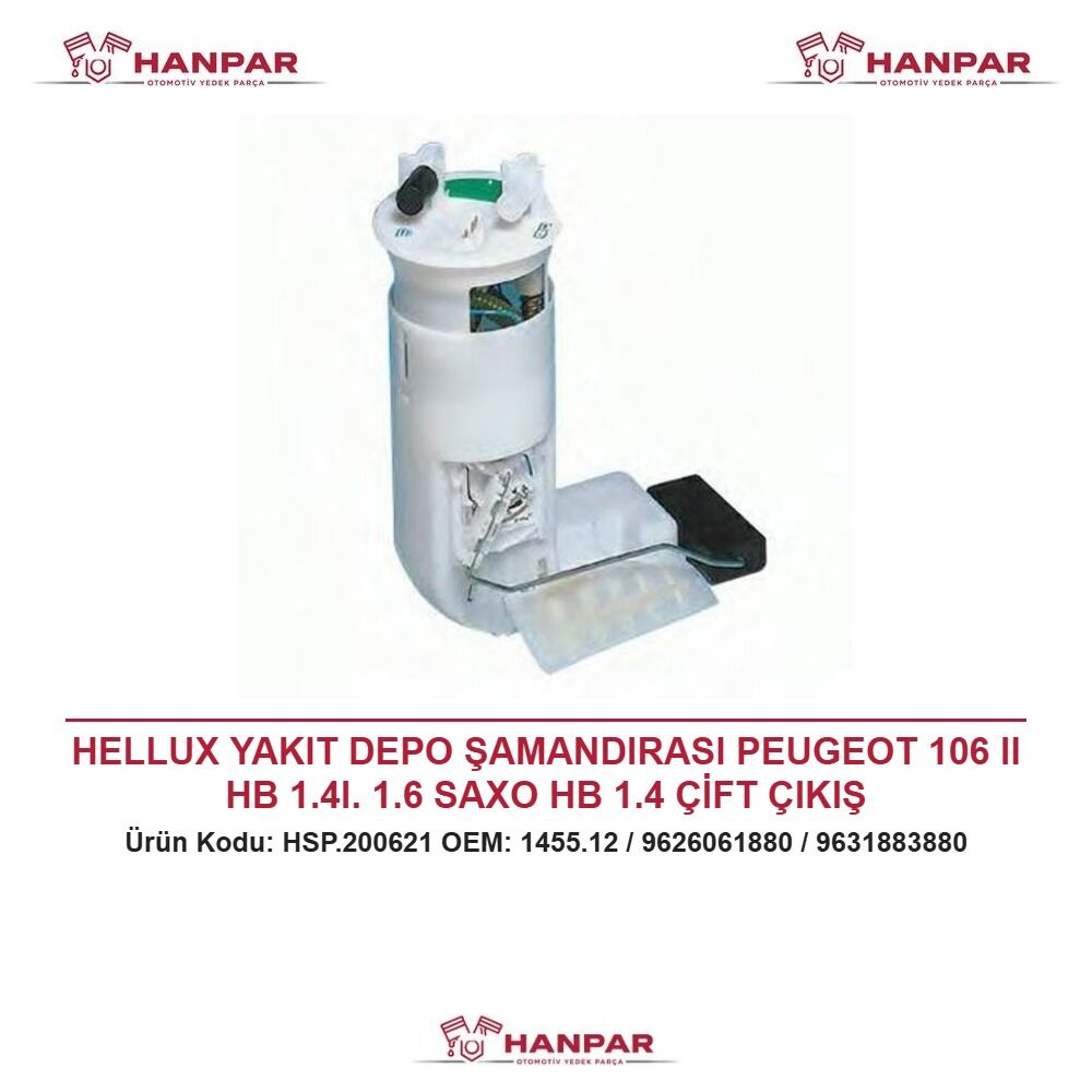 HELLUX YAKIT DEPO ŞAMANDIRASI PEUGEOT 106 II HB 1.4I. 1.6 SAXO HB 1.4 ÇİFT ÇIKIŞ