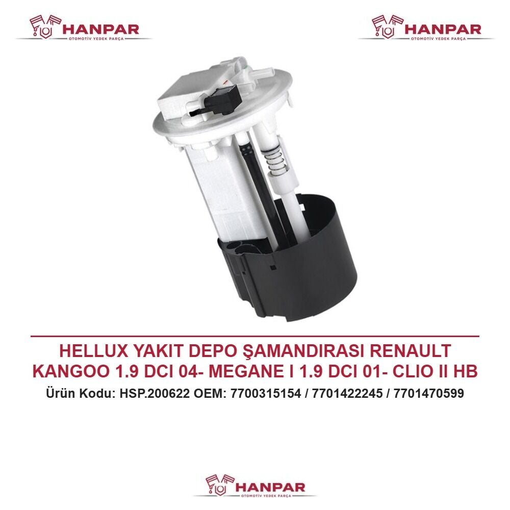 HELLUX YAKIT DEPO ŞAMANDIRASI RENAULT KANGOO 1.9 DCI 04- MEGANE I 1.9 DCI 01- CLIO II HB 1.9 dTI POMPASIZ ÇİFT ÇIKIŞ