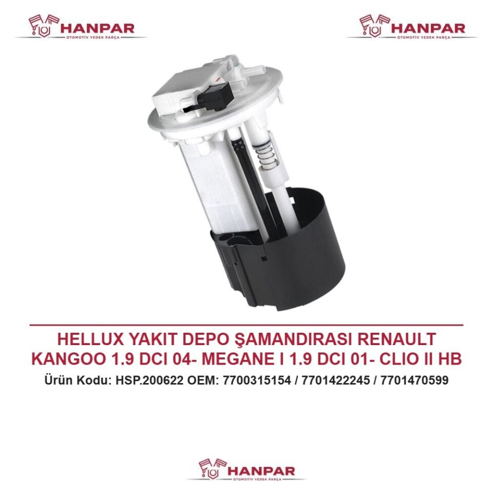 HELLUX YAKIT DEPO ŞAMANDIRASI RENAULT KANGOO 1.9 DCI 04- MEGANE I 1.9 DCI 01- CLIO II HB 1.9 dTI POMPASIZ ÇİFT ÇIKIŞ