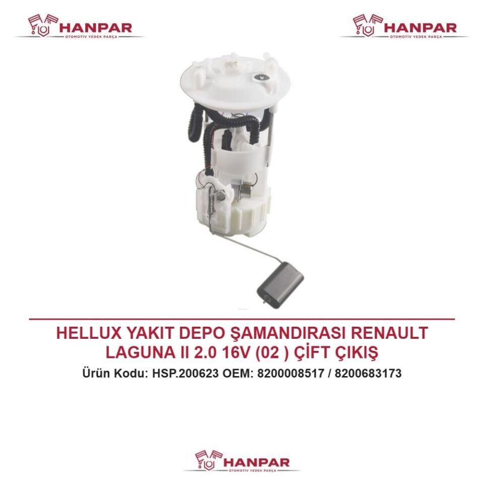 HELLUX YAKIT DEPO ŞAMANDIRASI RENAULT LAGUNA II 2.0 16V (02 ) ÇİFT ÇIKIŞ