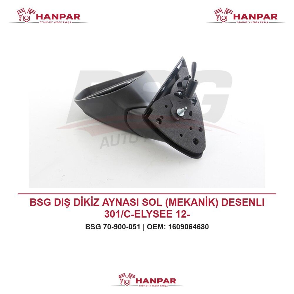 BSG DIŞ DİKİZ AYNASI SOL (MEKANİK) DESENLI 301/C-ELYSEE 12-