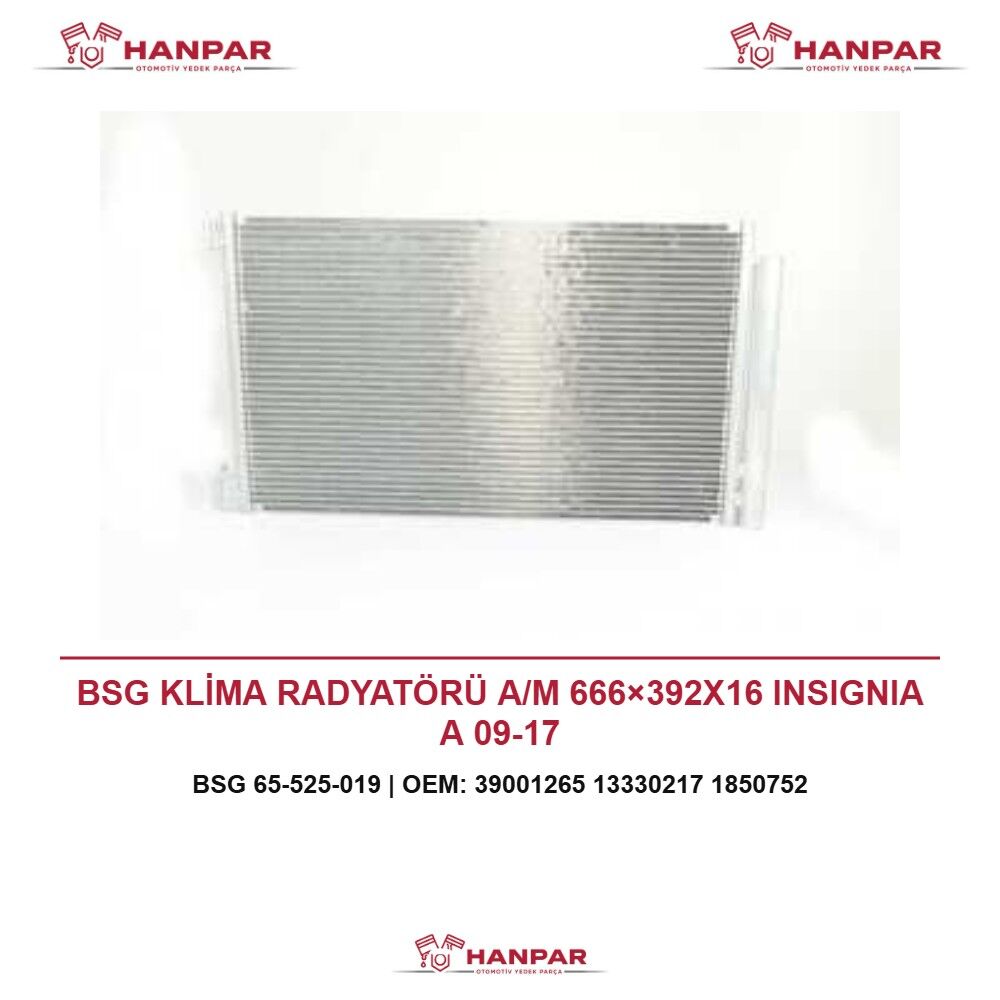 BSG KLİMA RADYATÖRÜ A/M 666×392X16 INSIGNIA A 09-17